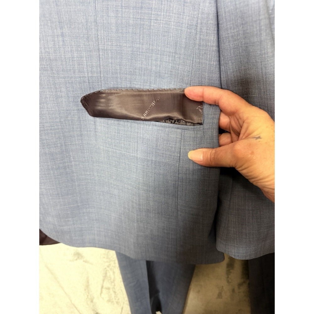 B by Brooks Brothers Suit 48L 38X30 Blue Wool Blend Blazer Pants Classic - Picture 5 of 13